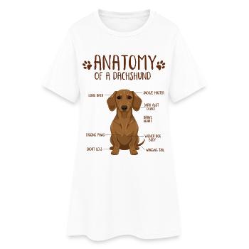 Anatomie d’un teckel - Robe T-shirt Femme - blanc - Devant