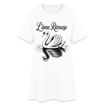 Cygne noir romantique sur eau - Robe T-shirt Femme - blanc - Devant