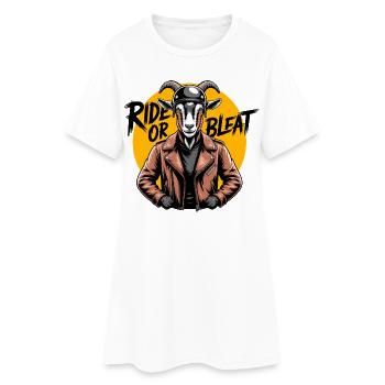 Goat Biker Rebel - Women’s T-Shirt Dress - white - Front
