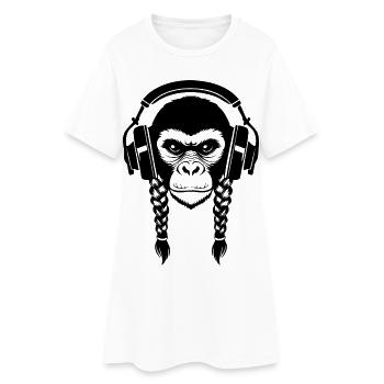 Beat Maker Monkey Head Studio Session Edition Shirt - Women’s T-Shirt Dress - white - Front