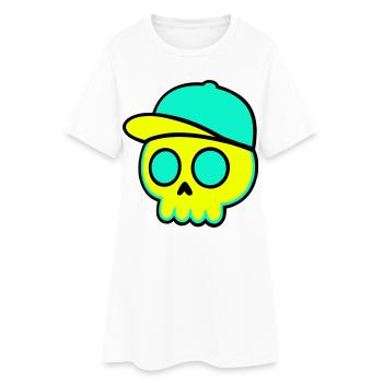Casquette fluo Streetwear - Robe T-shirt Femme - blanc - Devant