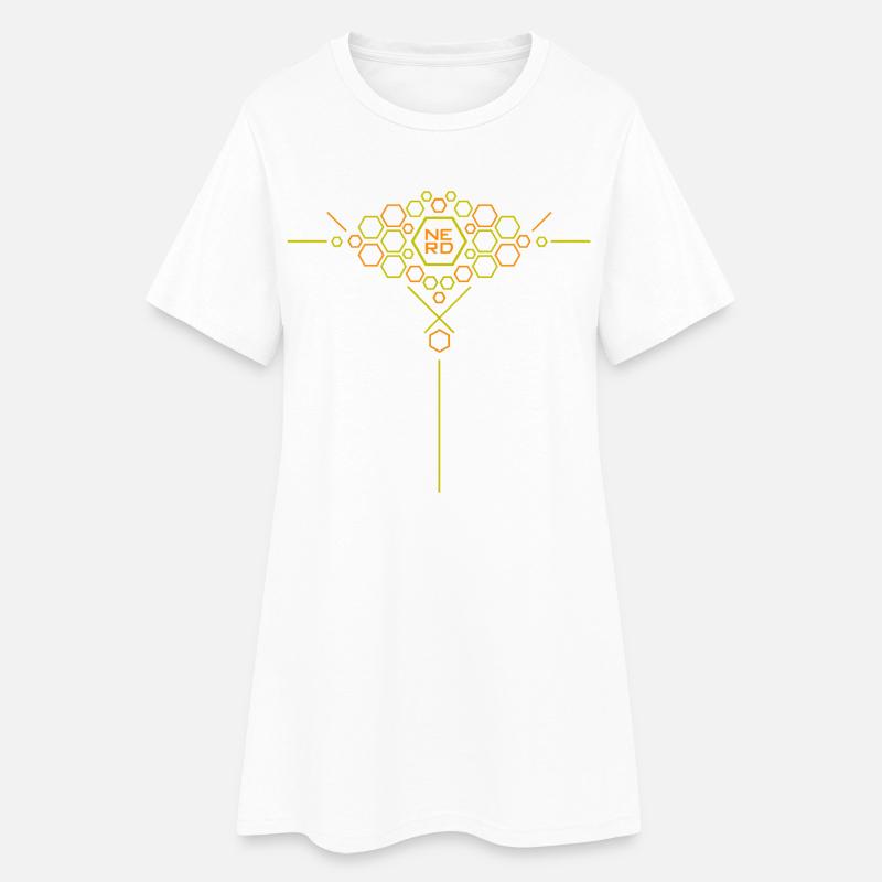 Nerd Hex Pattern Gradient - Women’s T-Shirt Dress - white