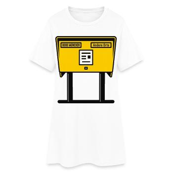Boîte aux lettres jaune Munich - Robe T-shirt Femme - blanc - Devant