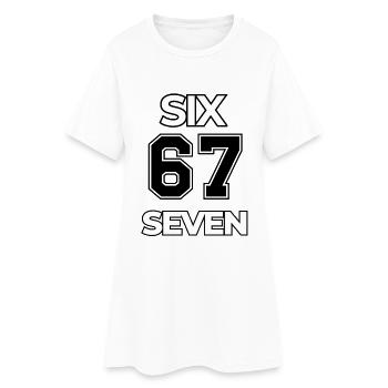 67 Six Seven Typography meme 6 7 Basket funny - Women’s T-Shirt Dress - white - Front