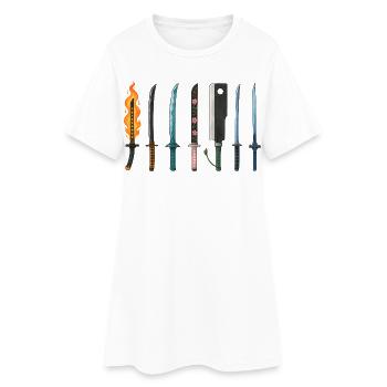 Conception de la collection d’épées d’anime - Robe T-shirt Femme - blanc - Devant