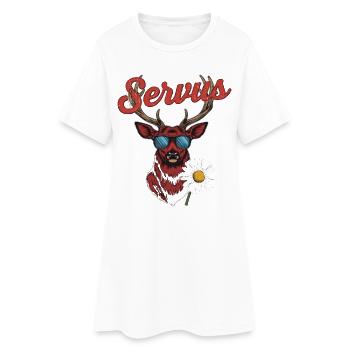 Alpen Hirsch Servus Hirschgeweih Tracht Oktober - Frauen T-Shirt-Kleid - Weiß - Vorne