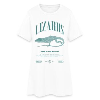 Cuban Knight Anole Reptile Keeper Lizard - Women’s T-Shirt Dress - white - Front
