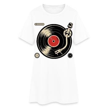 Disques vinyles Platine vinyle Platine vinyle Graphisme - Robe T-shirt Femme - blanc - Devant