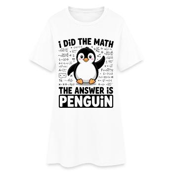 J’ai fait le calcul, la réponse est pingouin - Robe T-shirt Femme - blanc - Devant