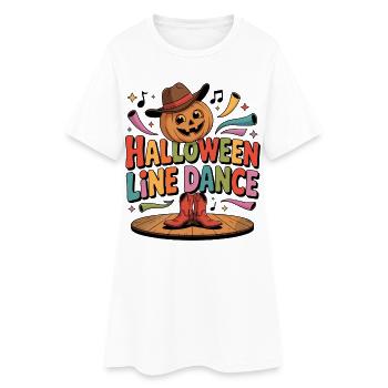 Citrouille de danse en ligne d’Halloween - Robe T-shirt Femme - blanc - Devant