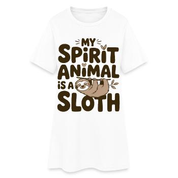 My Spirit Animal: Sloth - Women’s T-Shirt Dress - white - Front