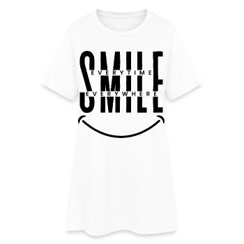 Souriez à tout moment, partout - Robe T-shirt Femme - blanc - Devant