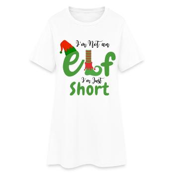 Ich bin kein Elf, ich bin nur klein - Frauen T-Shirt-Kleid - Weiß - Vorne
