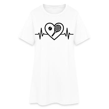 Tennis Cœur - Robe T-shirt Femme - blanc - Devant
