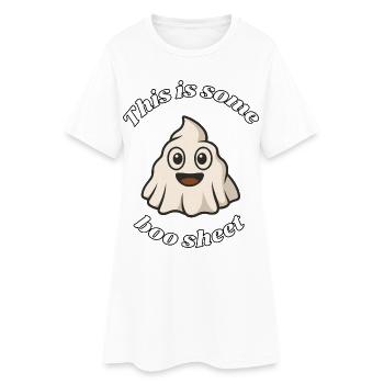 Feuille Boo - Robe T-shirt Femme - blanc - Devant