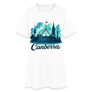Canberra Hauptstadt Australien maritim Geschenk - Frauen T-Shirt-Kleid - Weiß - Vorne