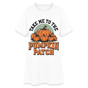Emmenez-moi au champ de citrouilles - Robe T-shirt Femme - blanc - Devant