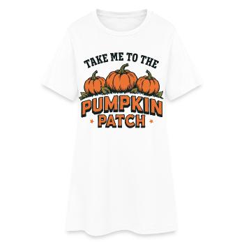 Emmenez-moi au champ de citrouilles - Robe T-shirt Femme - blanc - Devant