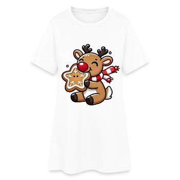 Renne avec Cookies Joy - Robe T-shirt Femme - blanc - Devant