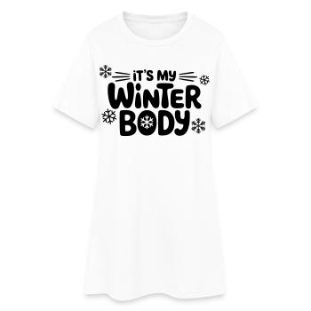 winter body - Women’s T-Shirt Dress - white - Front