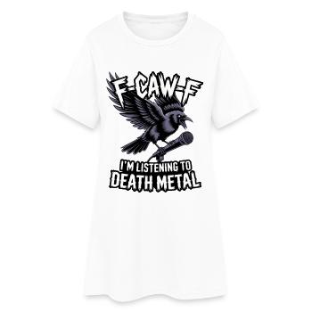 Corbeau avec micro – Death Metal - Robe T-shirt Femme - blanc - Devant