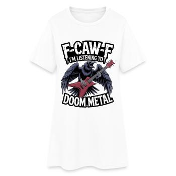 F-Caw-F Doom Metal Rabe Gitarre - Frauen T-Shirt-Kleid - Weiß - Vorne