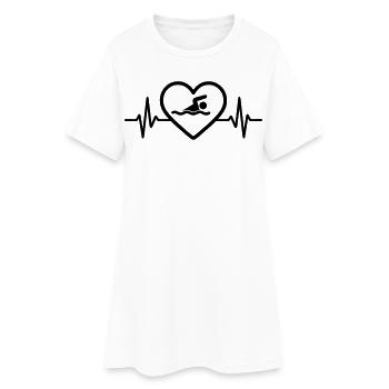 Swimming Heart - Women’s T-Shirt Dress - white - Front