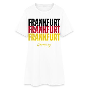 Frankfurt, Deutschland, ein Souvenir von Frankfurt - Frauen T-Shirt-Kleid - Weiß - Vorne