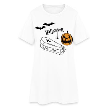 Silhouette de citrouille d’Halloween - Robe T-shirt Femme - blanc - Devant