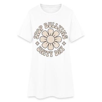 Against bullying, harmony, cohesion, message - Women’s T-Shirt Dress - white - Front