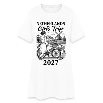 Night Star Skyline - Women’s T-Shirt Dress - white - Front