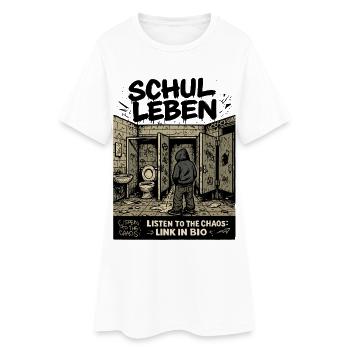 Schulleben - Frauen T-Shirt-Kleid - Weiß - Vorne