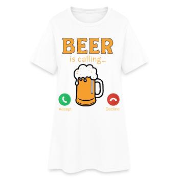 La bière appelle drôle Citations de bière - Robe T-shirt Femme - blanc - Devant