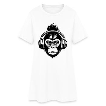 Monkey Head Bass Moment Beat Session Chemise - Robe T-shirt Femme - blanc - Devant