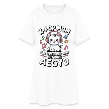 K-Pop Maman Drôle Corée Musique Aegyo - Robe T-shirt Femme - blanc - Devant
