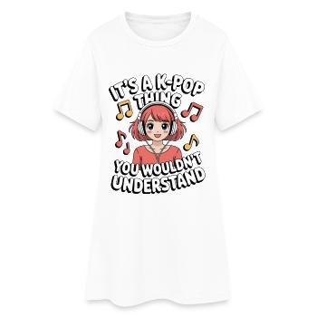 K-Pop Chose Drôle Corée Musique Anime - Robe T-shirt Femme - blanc - Devant