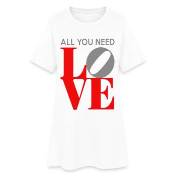 Tout ce dont vous avez besoin, c’est d’aimer le Pop Art - Robe T-shirt Femme - blanc - Devant