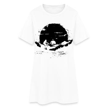 Croquis du cycliste - Robe T-shirt Femme - blanc - Devant