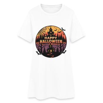 Halloween Château Fantomatique - Robe T-shirt Femme - blanc - Devant
