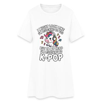K-Pop Funny Korea Music Anime - Women’s T-Shirt Dress - white - Front