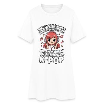 K-Pop Funny Korea Music Anime - Women’s T-Shirt Dress - white - Front
