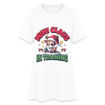 Winterliches Rentier Geschenk für Familie - Frauen T-Shirt-Kleid - Weiß - Vorne