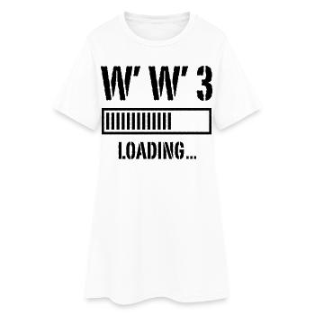 3ème Guerre Mondiale Chargement... (Paix / Guerre / Noir) - Robe T-shirt Femme - blanc - Devant