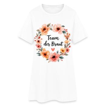 Équipe de la mariée – T-shirt JGA Couronne florale - Robe T-shirt Femme - blanc - Devant