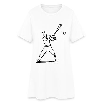 Baseball Player Drawing - Women’s T-Shirt Dress - white - Front