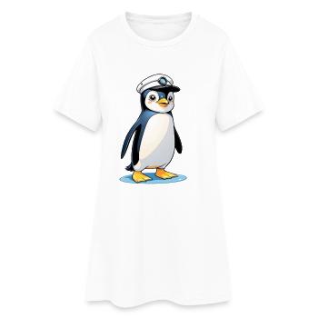 Captain Penguin Mascot - Women’s T-Shirt Dress - white - Front