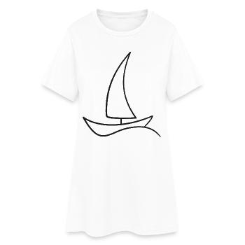 Sailboat Sketch – Maritime Motif for Vacation - Women’s T-Shirt Dress - white - Front