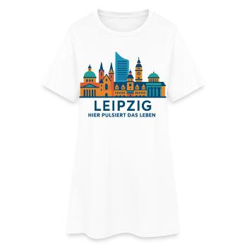 Silhouette palpitante de la ligne d’horizon de Leipzig - Robe T-shirt Femme - blanc - Devant