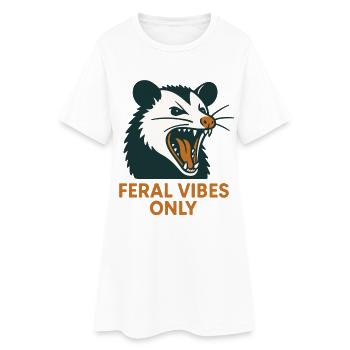 Feral Vibes Only Possum Humor - Women’s T-Shirt Dress - white - Front