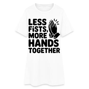 Moins de poings, plus de mains ensemble Prière - Robe T-shirt Femme - blanc - Devant